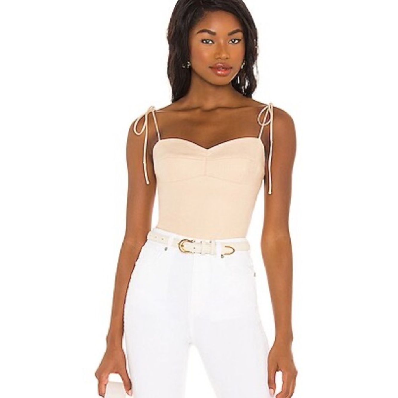 Amanda Uprichard Cava 100% Linen Crop Top Tank Corset Medium